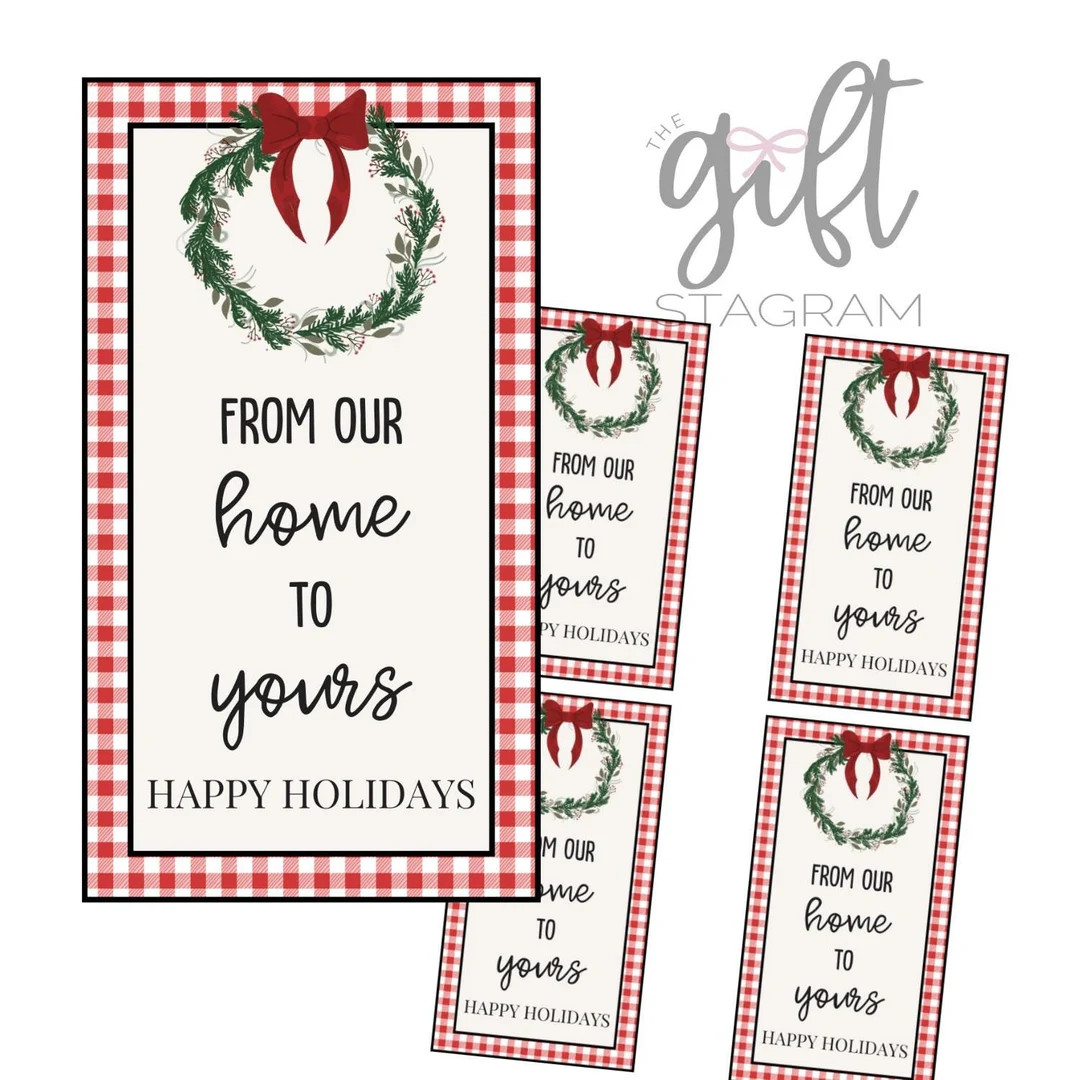 From Our Home To Yours - Happy Holidays Gift Tag | DIGITAL DOWNLOAD | Holiday Gift Ideas | 2.5" x... | Etsy (US)