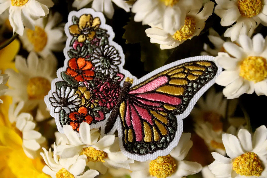 Floral Butterfly Patch, Gorgeous Flower Butterfly Patch, Iron on Patch, Embroidered Patch, Funny ... | Etsy (US)