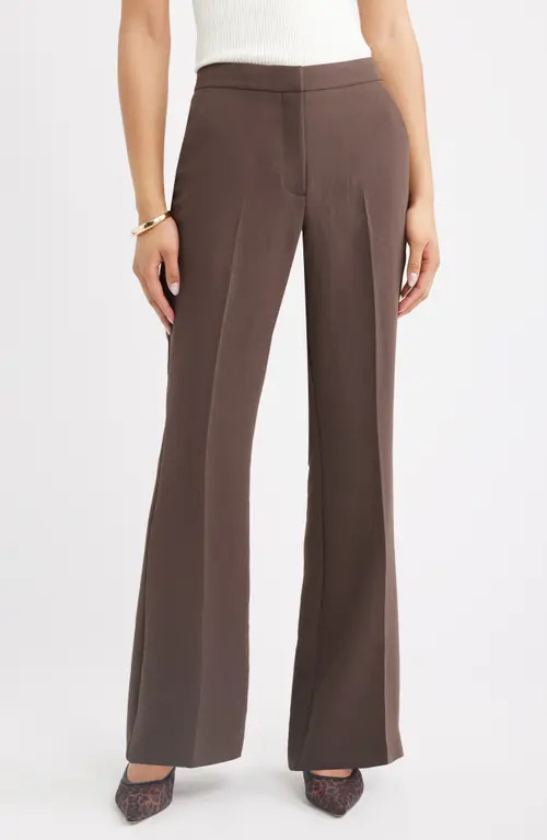 Open Edit The Curator Flare Leg Trouser in Brown Seal at Nordstrom, Size 14 | Nordstrom