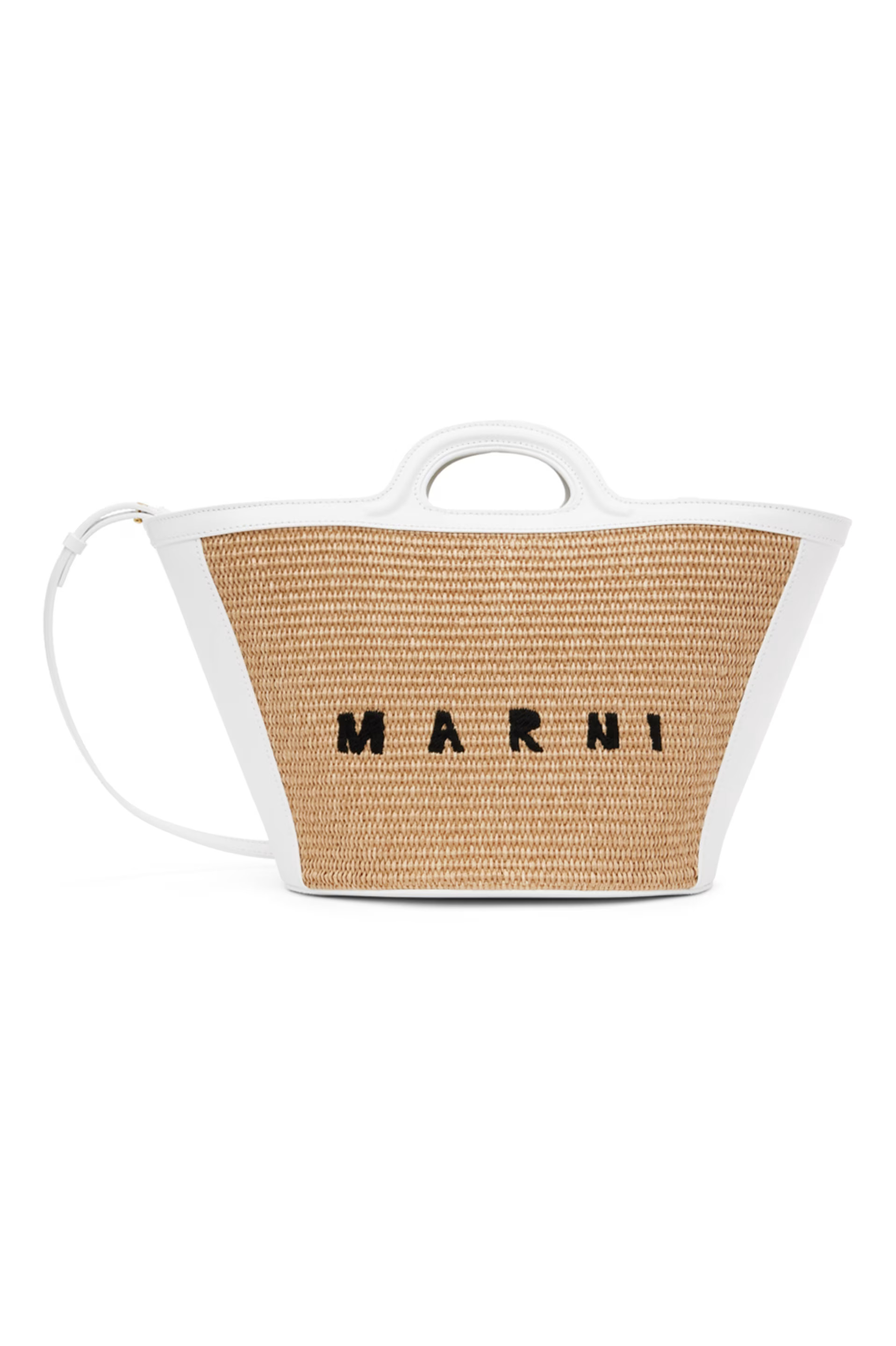Marni - Beige & White Small Tropicalia Bucket Bag | SSENSE