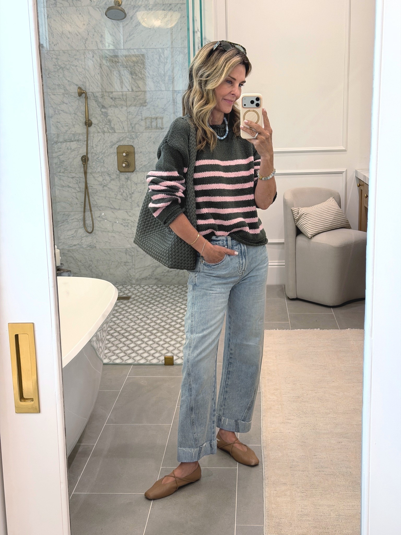 Headed to a movie! 
Sweater XS
-Jeans, I size down 1 size
-flats TTS

#LTKdayinmylife