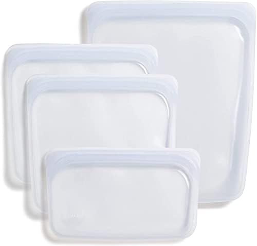 Stasher Silicone Reusable Storage Bag, Bundle 4-Pack Small (Clear) | Food Meal Prep Storage Conta... | Amazon (US)