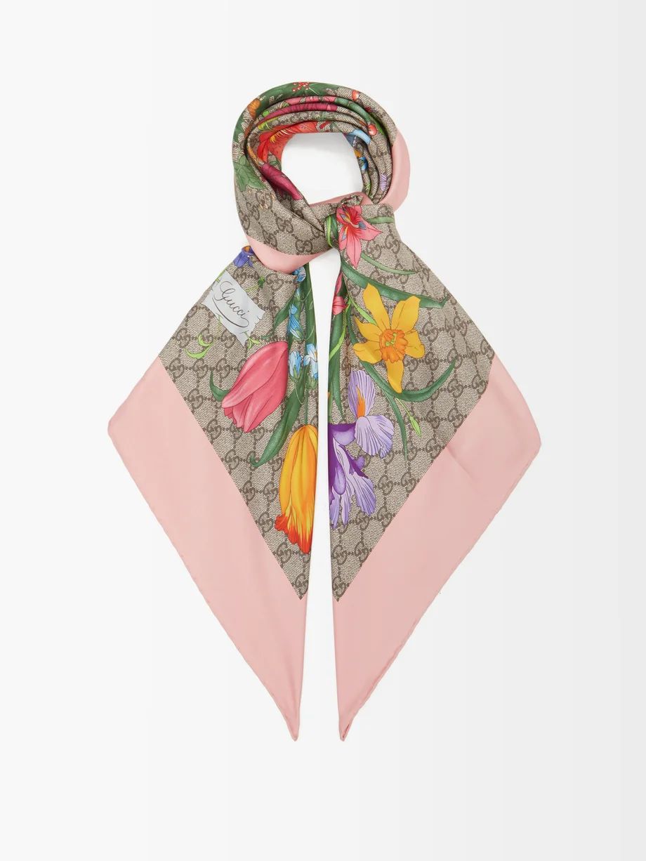 GG and Flora-print silk scarf | Matches (UK)