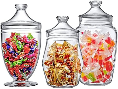 Amazing Abby - Enchant - Acrylic Apothecary Jars (3-Piece Set), Bathroom Canisters, | Amazon (US)