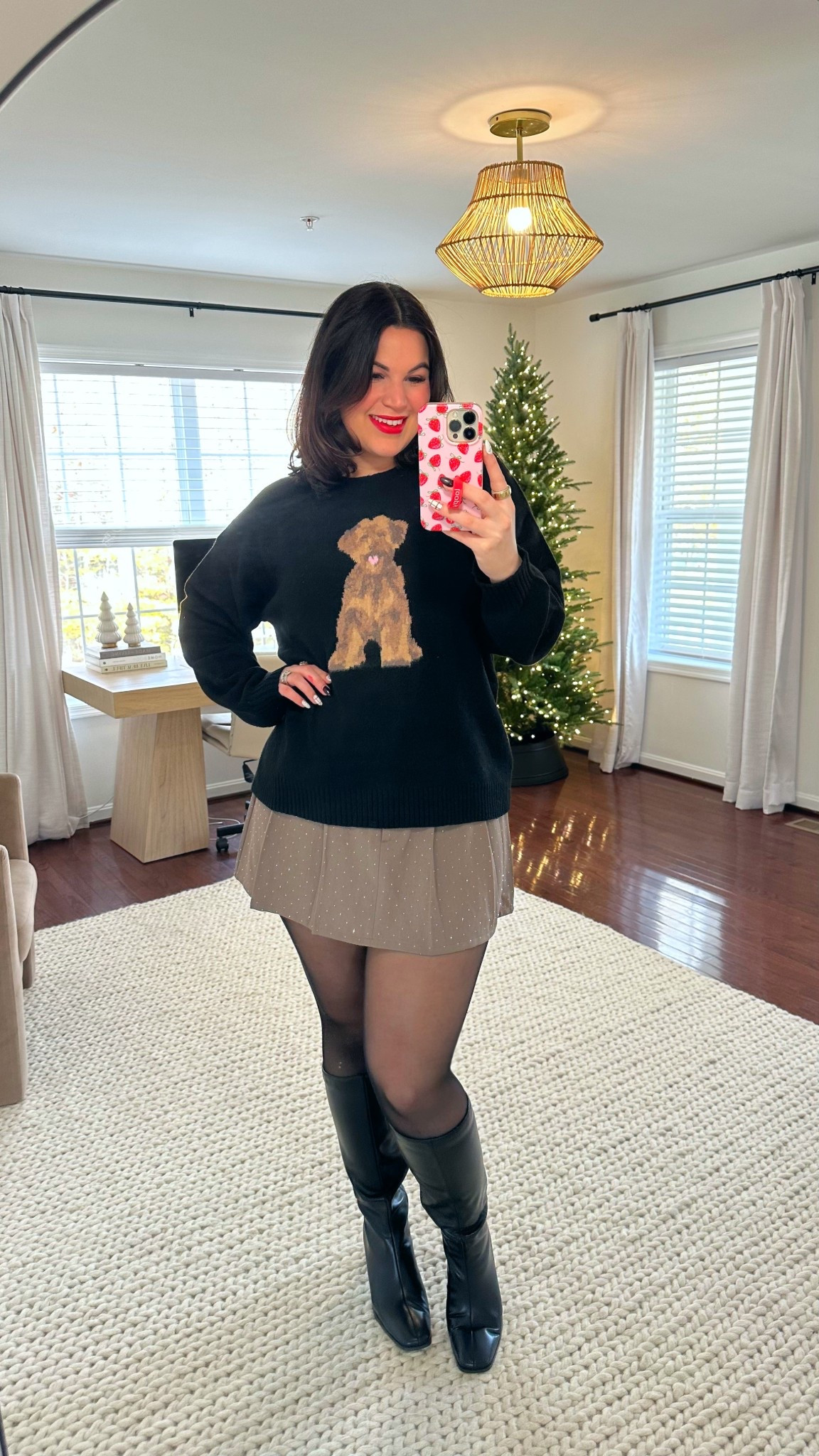 Midsize holiday outfit from Walmart! Saw this outfit on the model + I had to have it!! So cute for both Thanksgiving (Friendsgiving) or Christmas 🦃🎄 

Bralette - xl *use code KELLYTK20 to save 
Sweater - xl 
Tights - xl
Skirt - large
Boots - 10 

#LTKMidsize #LTKTall #LTKHoliday