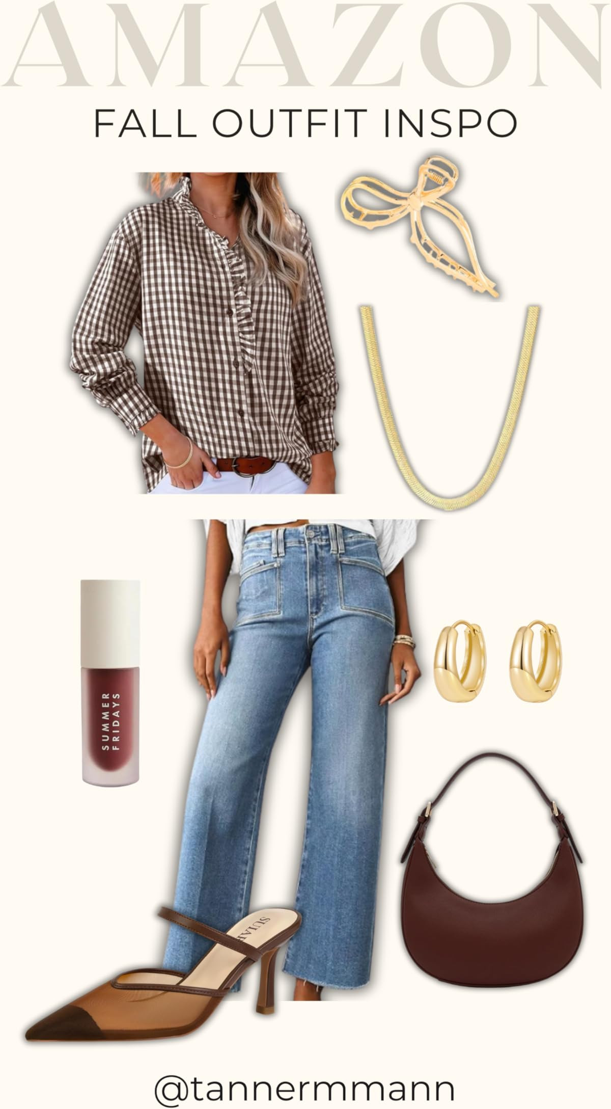 Astylish Womens Plaid Ruffle V Neck Button Down Blouse Casual Long Sleeve Gingham Trendy Tops Work Checkered Shirt | Amazon (US)