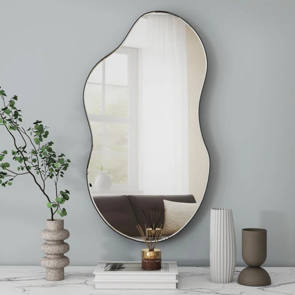 Ashane Asymmetrical Wall Mirror Metal Frame | Wayfair North America