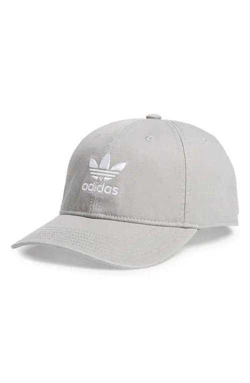 adidas Originals Relaxed Baseball Cap in Light Grey at Nordstrom | Nordstrom