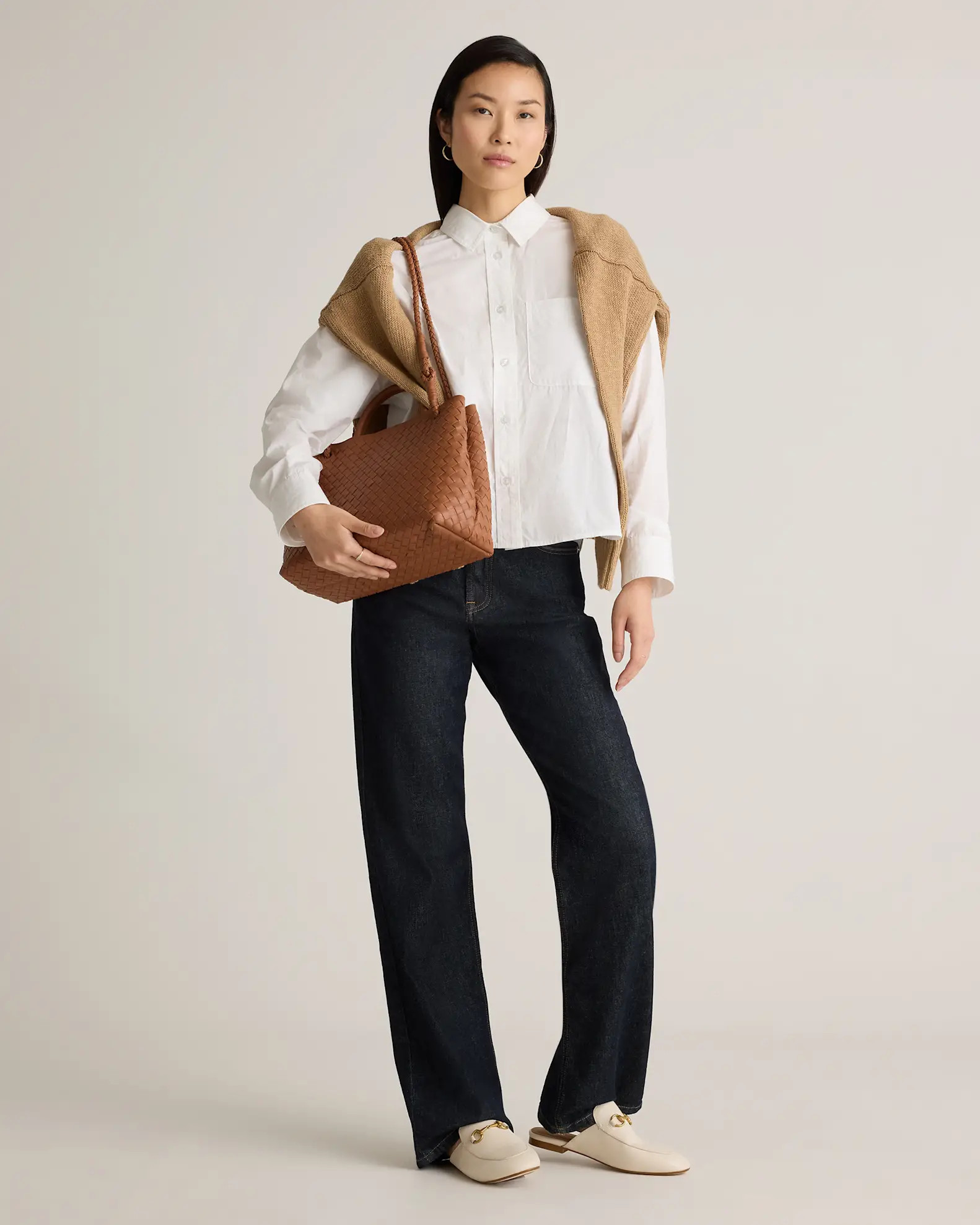 Italian Leather Handwoven Satchel | Quince
