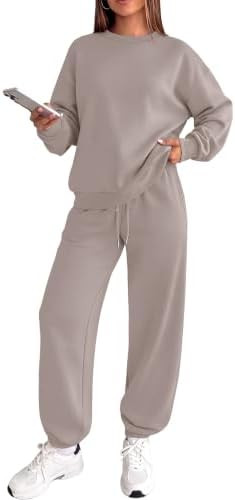 WIHOLL Sweatsuits Women 2 Piece Outfit Matching Lounge Sets Crewneck Sweatshirt Jogger Pants Fall... | Amazon (US)