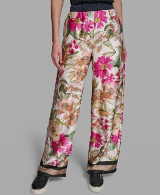 Women's Soft Floral Print Pull-On Pants | Macy's