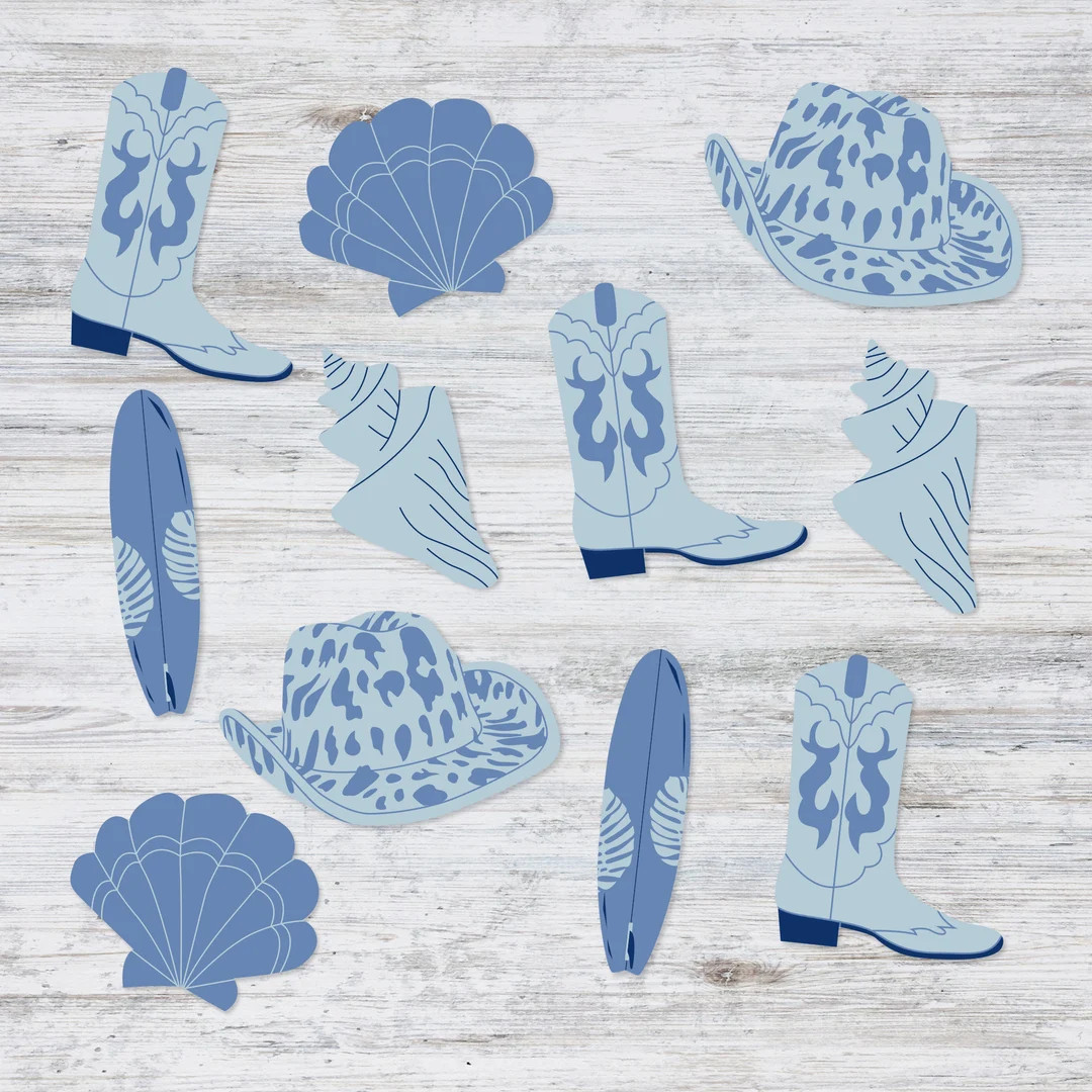 Coastal Cowgirl Bachelorette Confetti | Coastal Cowgirl Bachelorette Decorations | Western Bachel... | Etsy (Global)