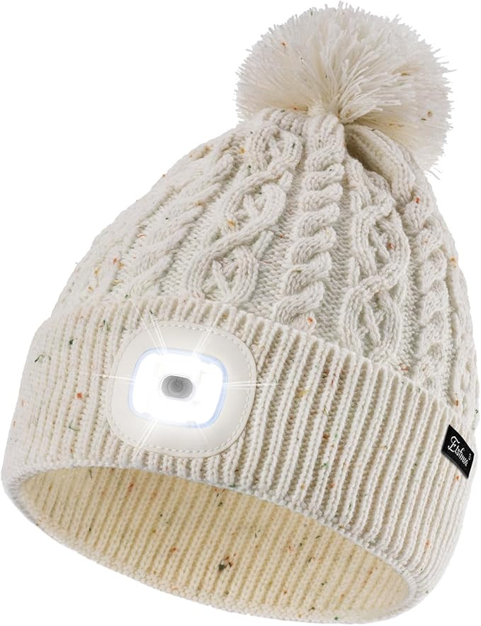 Etsfmoa Unisex Winter Beanie with The Light,Gifts for Men and Women,USB Rechargeable Headlamp Hat | Amazon (US)