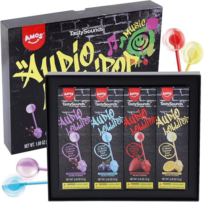 AMOS Music Lollipop Candy Suckers – TastySounds Audio Hip Hop Singing Lollipop, Assorted Fruit ... | Amazon (US)