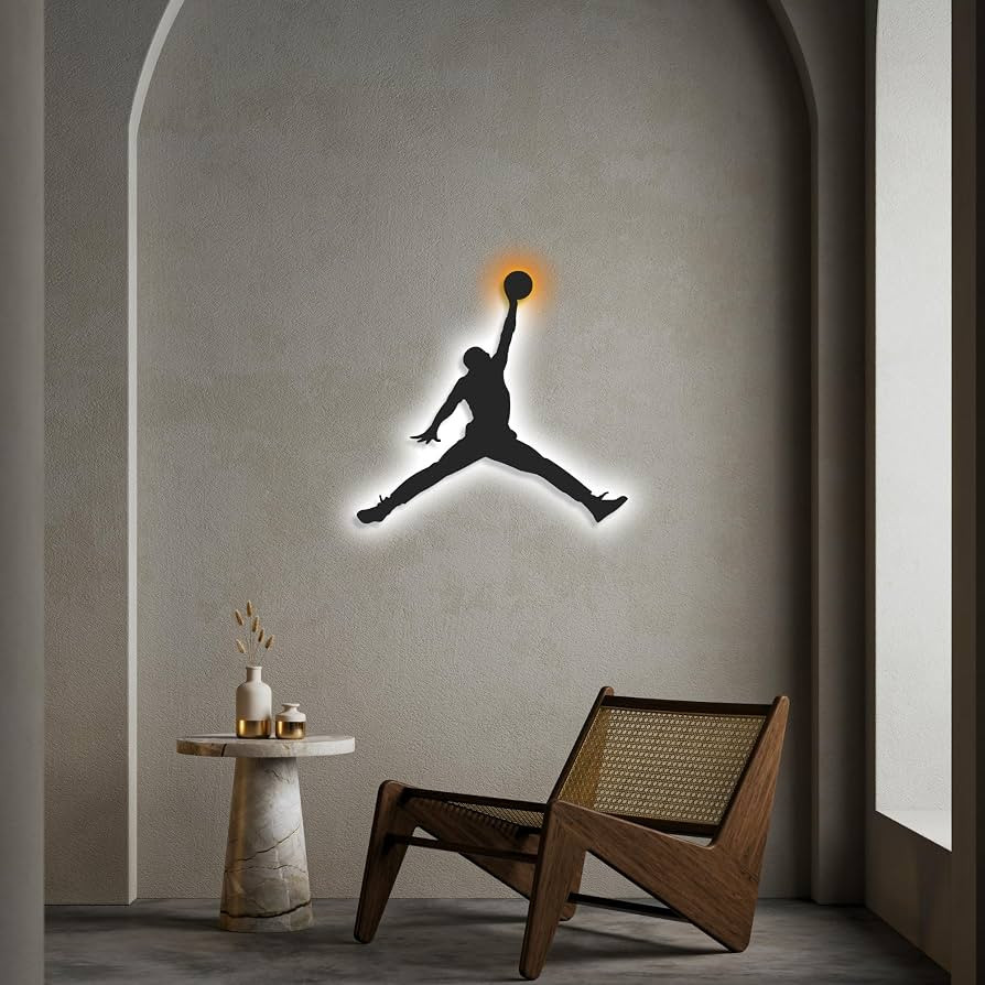 Slam Dunk Jordan Jumpman LED Wall Sign, Backlit Basketball Player Silhouette with Neon Glow, Spor... | Amazon (US)