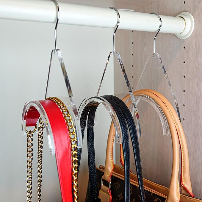 CLOSETLY Handbag Hangers, New Luxury Acrylic Purse and Bag Holder Hook, Closet Storage and Organi... | Amazon (US)