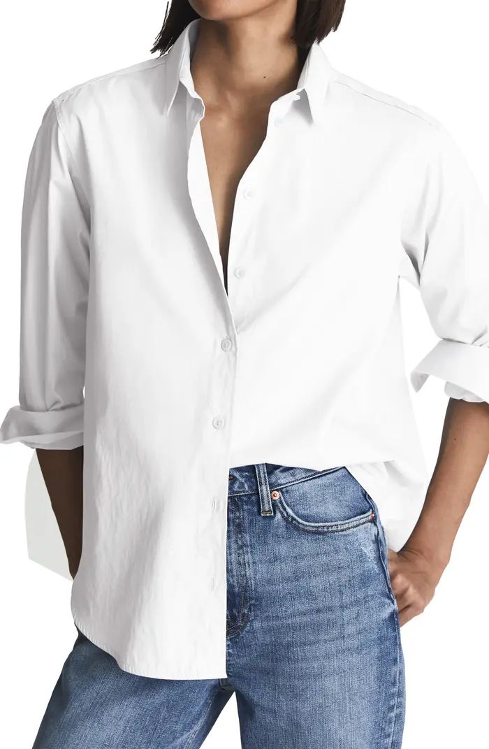 Reiss Jenny Oversize Cotton Button-Up Shirt | Nordstrom | Nordstrom