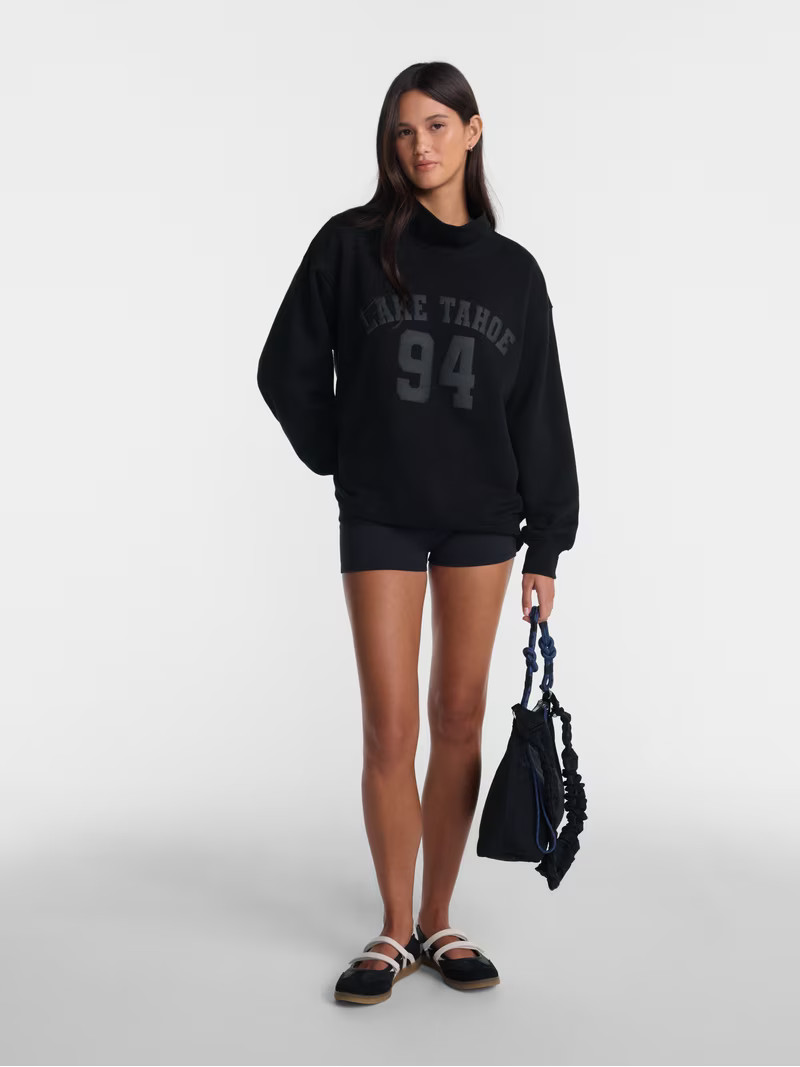 No Boundaries Oversized Mock Neck Sweatshirt, Lightweight, Women's and Women's Plus XXS-4X | Walmart (US)