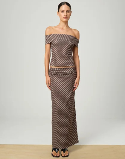 Print Low Rise Ruched Maxi Skirt | Glassons (Australia)