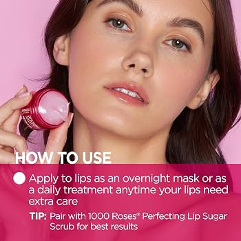 Andalou Naturals Lip Mask 1000 ROSES, Overnight Lip Sleeping Mask for Dry, Chapped Lips, Plumping... | Amazon (US)
