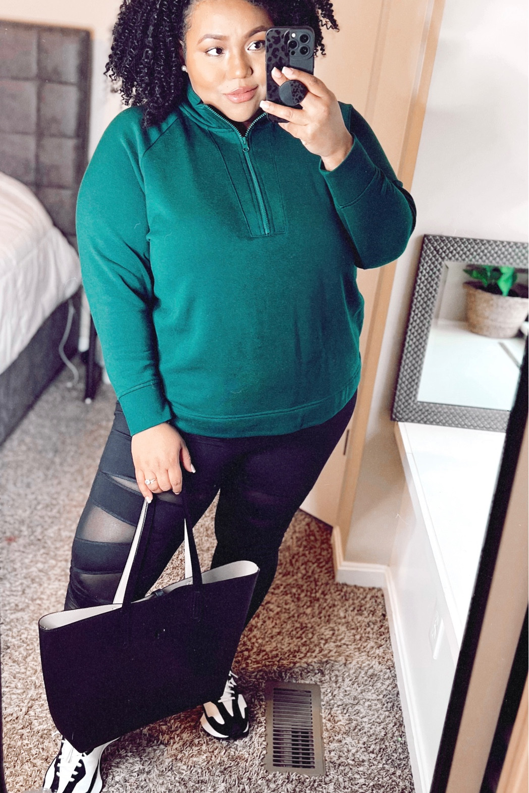 Favorite half zip pullover sweaters from Walmart! Wearing size 2xl, 3xl for an oversized look. Sneakers are New Balance 327.

Causal athleisure outfit 
Mom outfit idea 
Plus size outfit 

#LTKcurves #LTKFind #LTKshoecrush