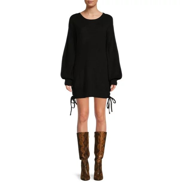 Love Trend New York Women’s Lace-Up Sweater Dress - Walmart.com | Walmart (US)