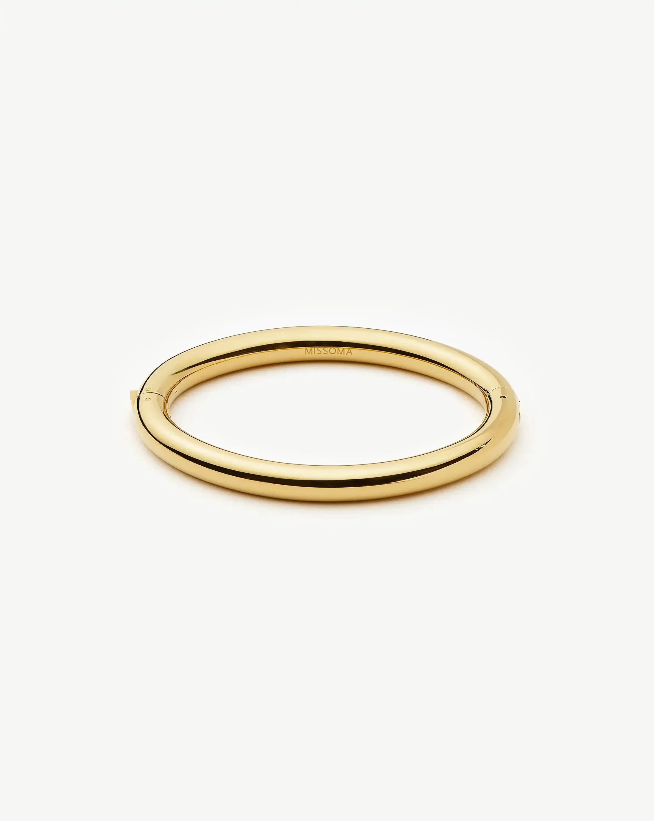 Chunky Round Hinged Bangle | 18ct Gold Plated Bracelets | Missoma UK