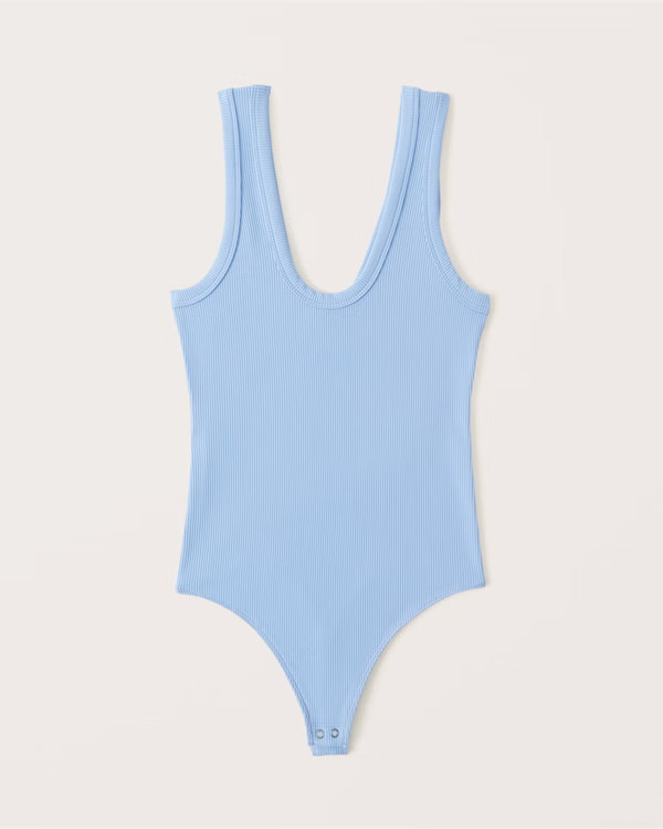 Seamless Rib Fabric Scoopneck Bodysuit- Summer Outfit | Abercrombie & Fitch (US)