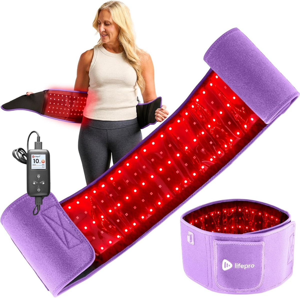 LifePro Red Light Therapy Belt – Near Infrared & Red Light Therapy for Muscle Relaxation, Inflammation & Circulation - Purple | Macy's