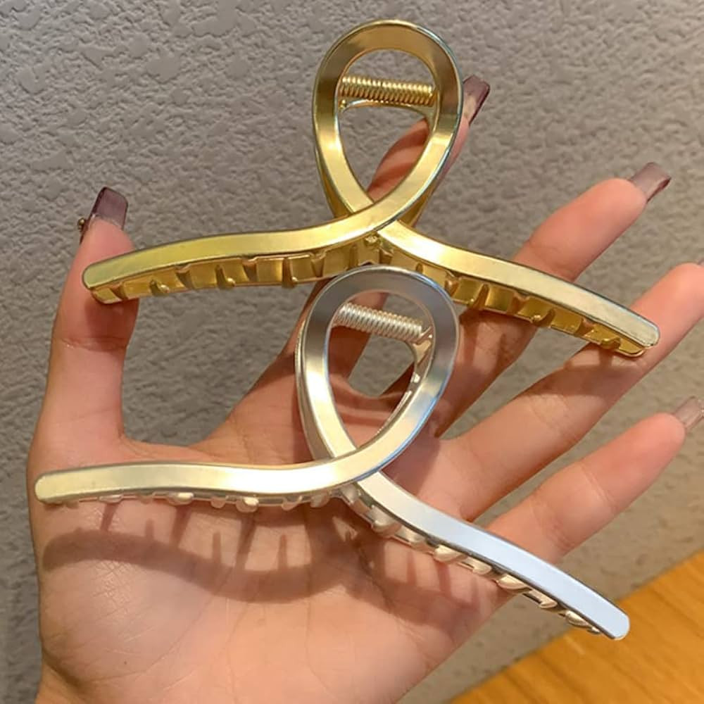 2 Pcs Metal Hair Claw Clips for Women Elegant Banana Hair Clip for Thick Medium Long Hair Strong ... | Amazon (US)