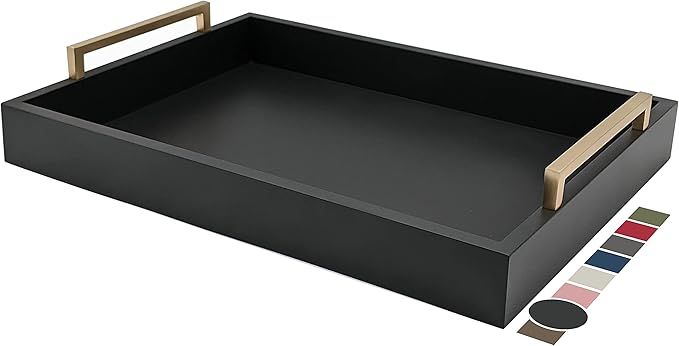 Montecito Home Decorative Coffee Table Tray - Ottoman Tray - Breakfast, Drinks, Liquor Serving Pl... | Amazon (US)