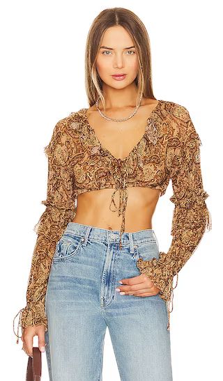 Elly Top in Brown Paisley | Revolve Clothing (Global)