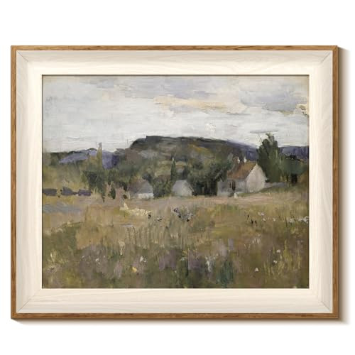 InSimSea Framed Canvas Wall Art of Vintage Landscape, Large Framed Wall Art for Wall Decor, Abstract Serene Countryside Scene Art Work Wall Prints, Mid Century Decor for Living Room Bedroom 10X12In | Amazon (CA)