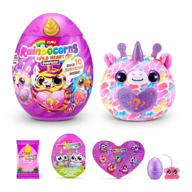 Rainbocorns Wild Heart Surprise (Assorted), Mystery Egg Soft Stuffed Animal Plush Toy by ZURU | Walmart (US)