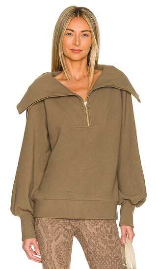 Vine Half Zip in Stone Olive | Revolve Clothing (Global)