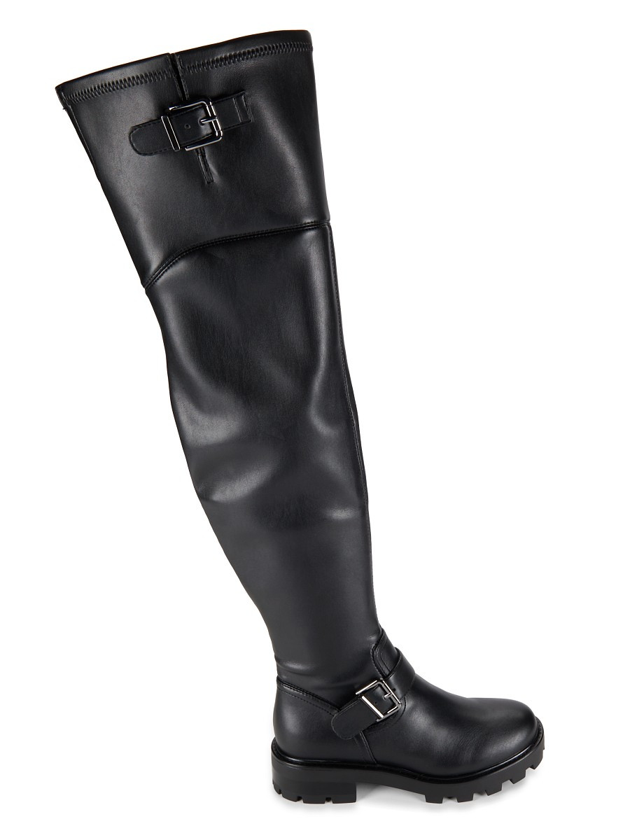 Marc Fisher Ltd Women's Ganven Lug Sole Biker Thigh-High Boots - Black - Size 9.5 | Saks Fifth Avenue OFF 5TH