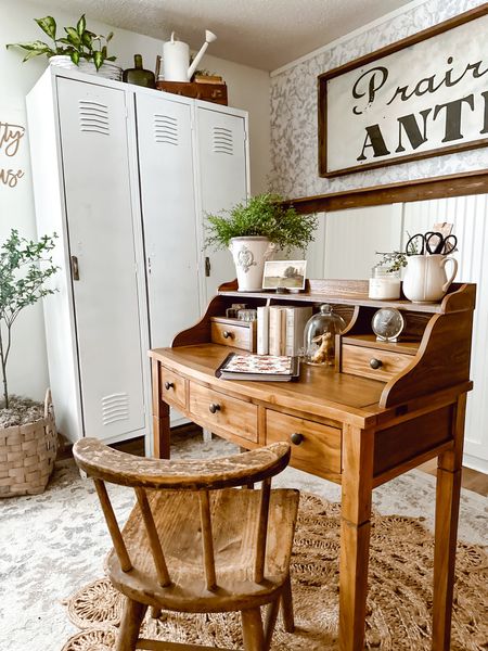 Cottage farmhouse office with a small writing desk 

#LTKVideo #LTKGiftGuide #LTKhome