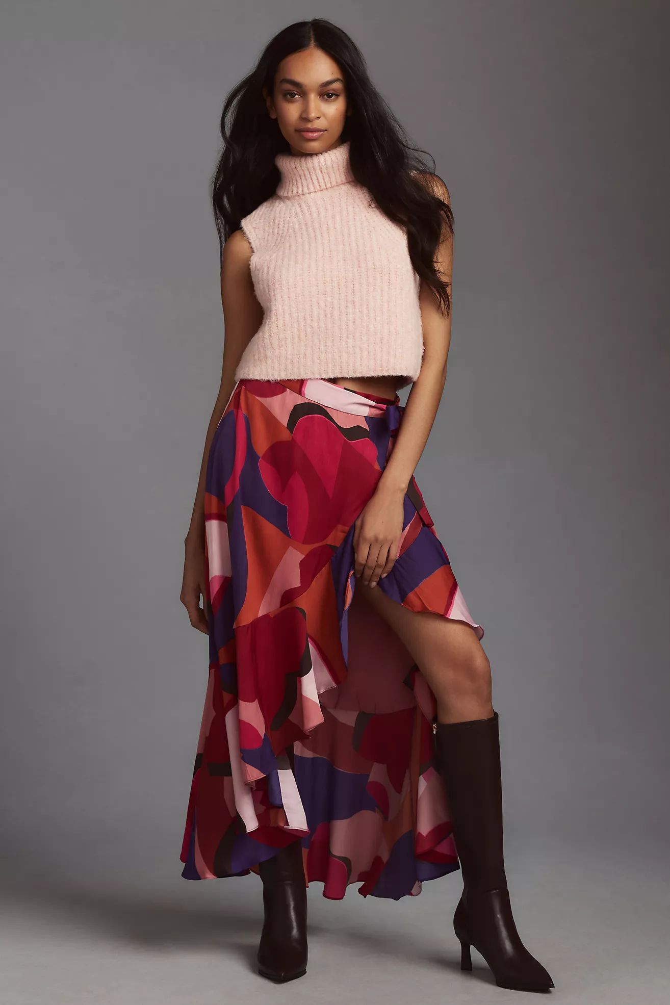 Maeve Ruffled Wrap Maxi Skirt | Anthropologie (US)