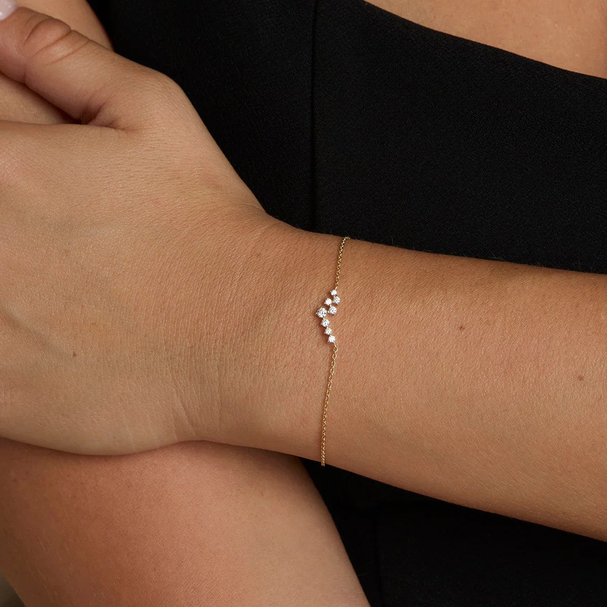 Crystal Scatter Bracelet in Gold | Astrid & Miyu UK