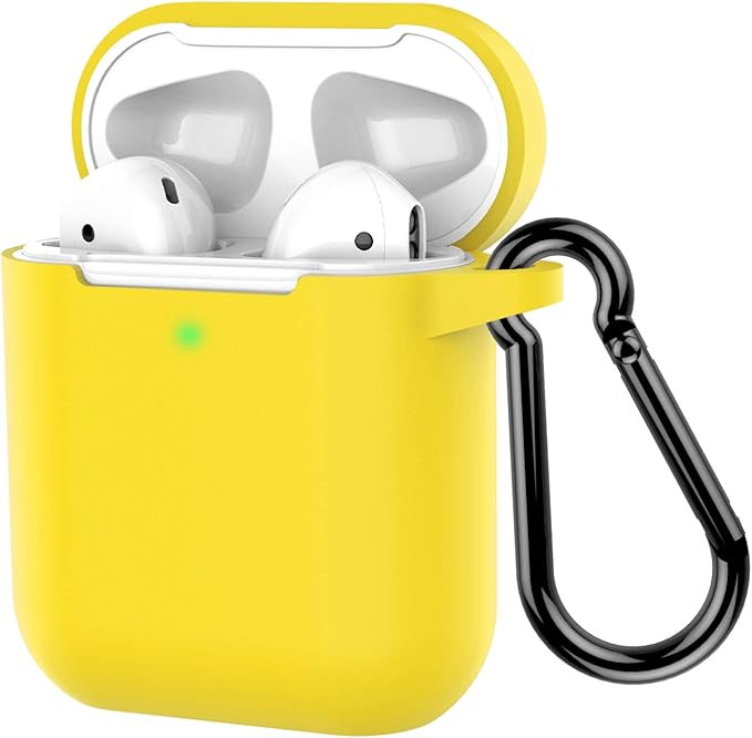 Coffea Protective Silicone Case with Keychain for Apple AirPods 2 (Yellow) | Amazon (US)