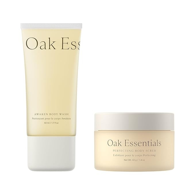 Oak Essentials Travel Fresh Start Set | TSA-Friendly Awaken Body Wash & Perfecting Body Scrub | C... | Amazon (US)