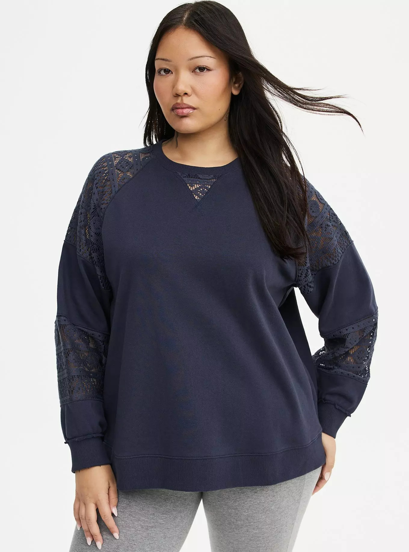 French Terry Crochet Sweatshirt | Torrid (US & Canada)