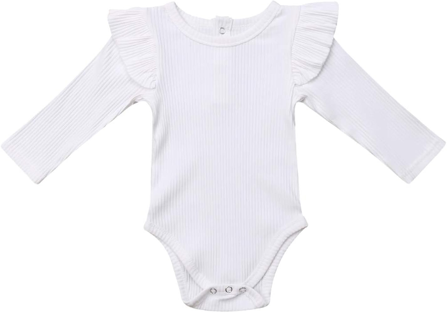 Infant Girl Romper Ruffle Long Sleeve Bodysuit Newborn Baby One-Piece Outfits | Amazon (US)