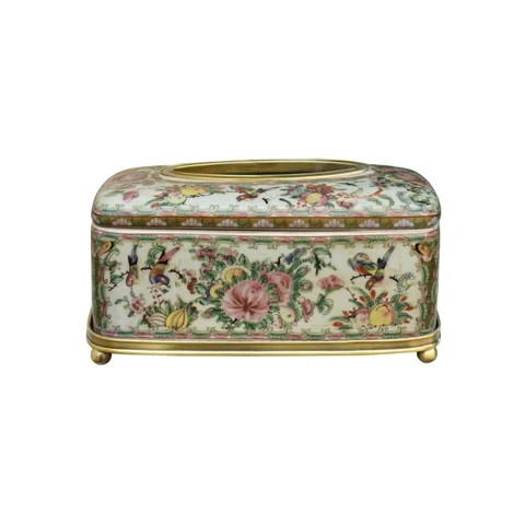 Blossom Trellis Porcelain Tissue Holder | Caitlin Wilson Design