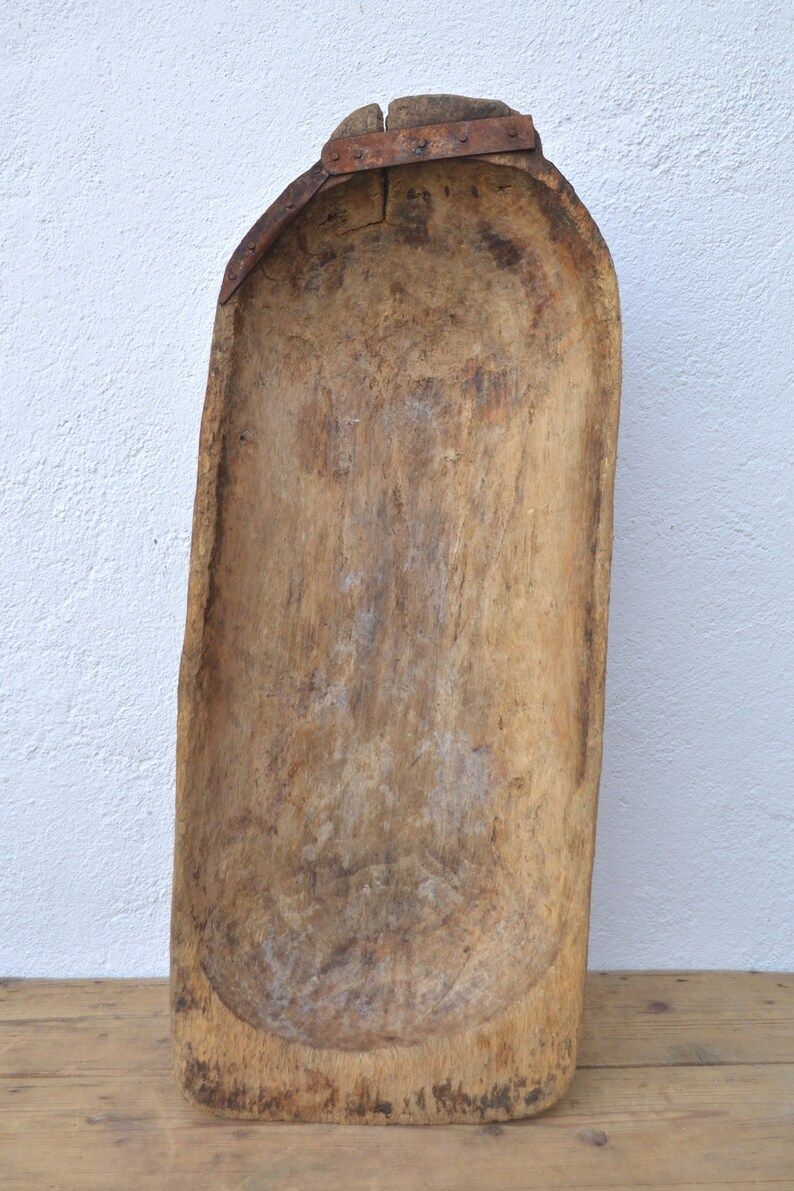 Large Primitive Dough Bowl, Antique Hand Carved Wooden Trough | Etsy (US)