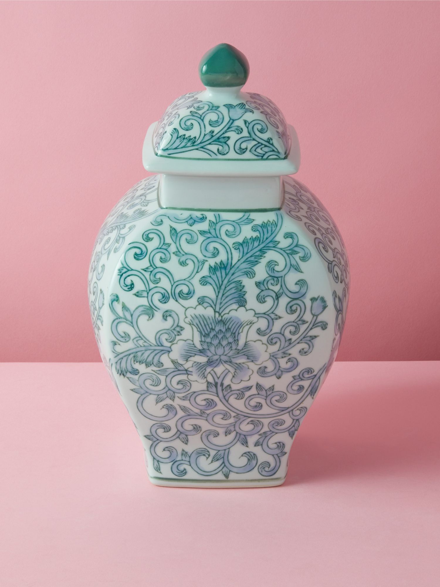 13in Ceramic Floral Print Urn | Decorative Objects | HomeGoods | HomeGoods