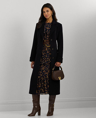 Lauren Ralph Lauren Women's Long Notched-Collar Coat - Macy's | Macy's