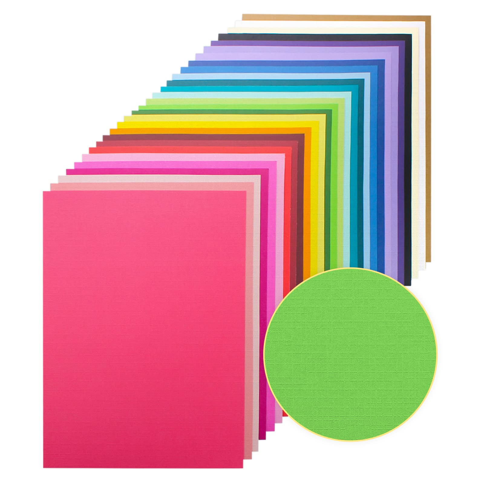 60 Sheets Textured Colorful Card Stock 28 Multicolor Cardstock 250 gsm Faint Texture, Single-Side... | Amazon (US)