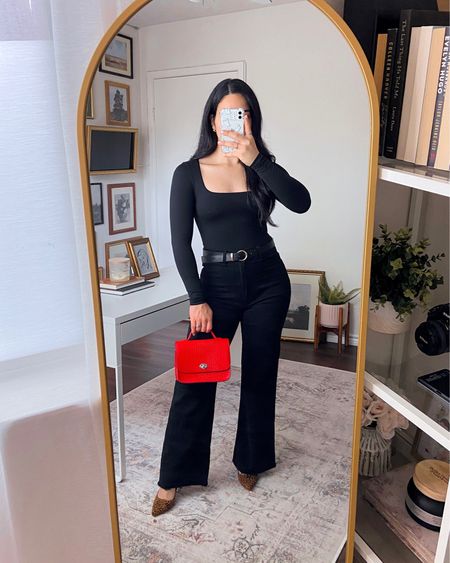 Ways To Style a Black Long Sleeve Bodysuit: Outfit 8

Get 15% off SHEIN items with code Q3YGJESS

🏷️: amazon fashion, black long sleeve square neck bodysuit, skims dupe bodysuit, black high rise wide leg jeans, plain black jeans, cheetah print pointed toe heels, pattern pointed toe heels, red satchel bag, red purse, dressy casual fall outfit, dressy casual fall style, dressy casual outfit, all black outfit, fall outfit with black bodysuit 



#LTKstyletip