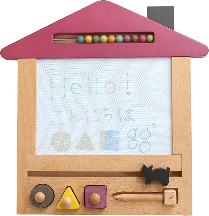 kiko+ gg* Oekaki House Reusable Erasable Wooden Magic Drawing Board | 4-Colors | Creative Travel ... | Amazon (US)